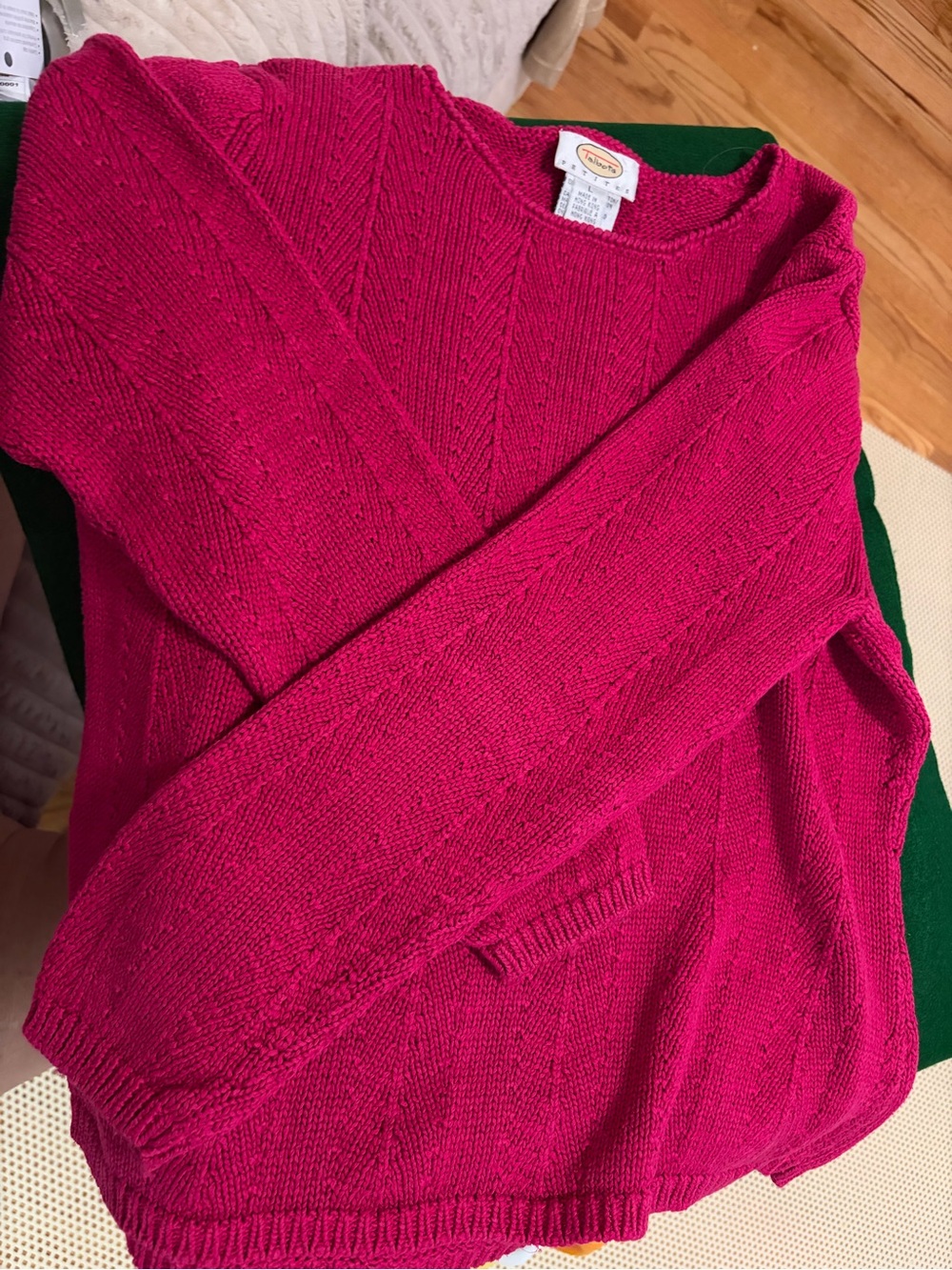 Talbot's Women's Crewneck Sweater in Bright Fuchsia